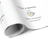 Liefde is het brouwen van koffie mok gouden hart p cadeaupapier (Rol Hoek)