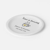 Liefde is het brouwen van koffie mok gouden hart p papieren bordje (Gekanteld)