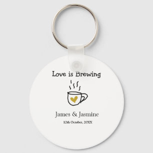 Liefde is het brouwen van koffie mok gouden hart p sleutelhanger