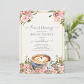 Liefde is het brouwen van koffie Rozen Vrijgezelle Kaart (Staand voorkant)