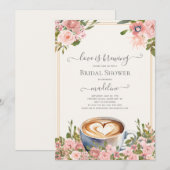 Liefde is het brouwen van koffie Rozen Vrijgezelle Kaart (Voorkant / Achterkant)