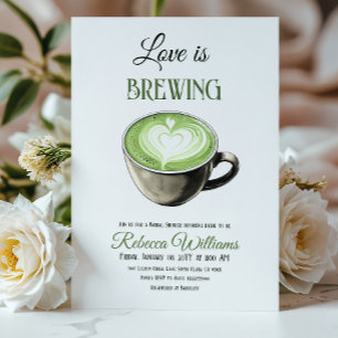Liefde is het brouwen van koffie Theme Matcha Vrij Kaart
