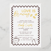 Liefde is het brouwen van koffie Theme Vrijgezelle Folie Uitnodiging (Voorkant)