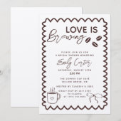 Liefde is het brouwen van koffie Theme Vrijgezelle Kaart (Voorkant / Achterkant)