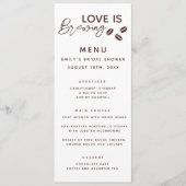 Liefde is het brouwen van koffie Theme Vrijgezelle Menu (Voorkant)