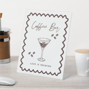 Liefde is het brouwen van koffie Theme Vrijgezelle Reclamebord Met Voetstuk