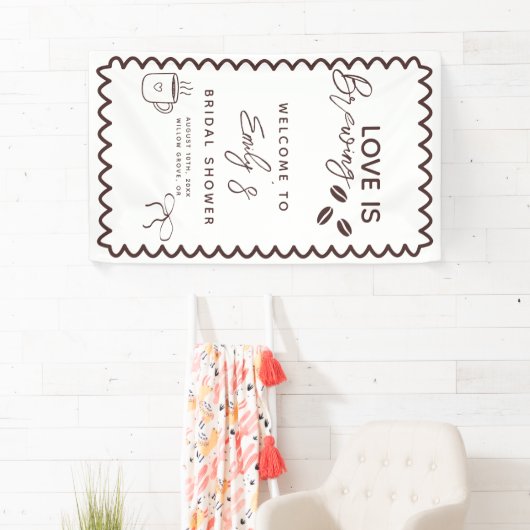 Liefde is het brouwen van koffie Theme Vrijgezelle Spandoek (Insitu)