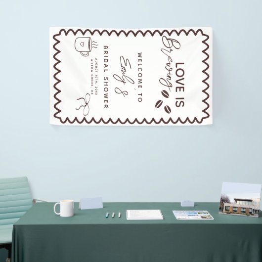 Liefde is het brouwen van koffie Theme Vrijgezelle Spandoek (Beurs)