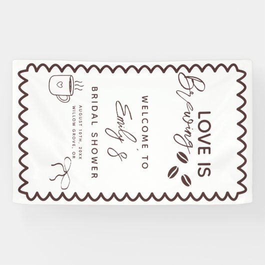 Liefde is het brouwen van koffie Theme Vrijgezelle Spandoek (Horizontaal)