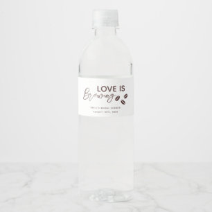 Liefde is het brouwen van koffie Theme Vrijgezelle Waterfles Etiket