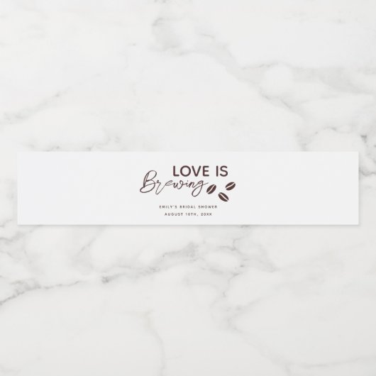 Liefde is het brouwen van koffie Theme Vrijgezelle Waterfles Etiket (Enkel label)