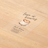 Liefde is het brouwen van koffie Vrijgezellenfeest Acryl Uitnodigingen (Laagn)