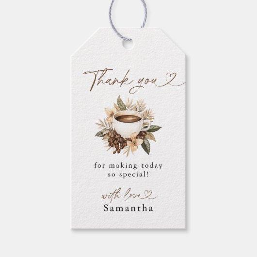 Liefde is het brouwen van koffie Vrijgezellenfeest Cadeaulabel (Voorkant)