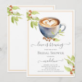 Liefde is het brouwen van koffie Vrijgezellenfeest Kaart (Voorkant / Achterkant)