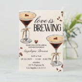 Liefde is het brouwen van koffie Vrijgezellenfeest Kaart (Staand voorkant)