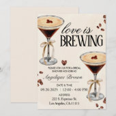 Liefde is het brouwen van koffie Vrijgezellenfeest Kaart (Voorkant / Achterkant)