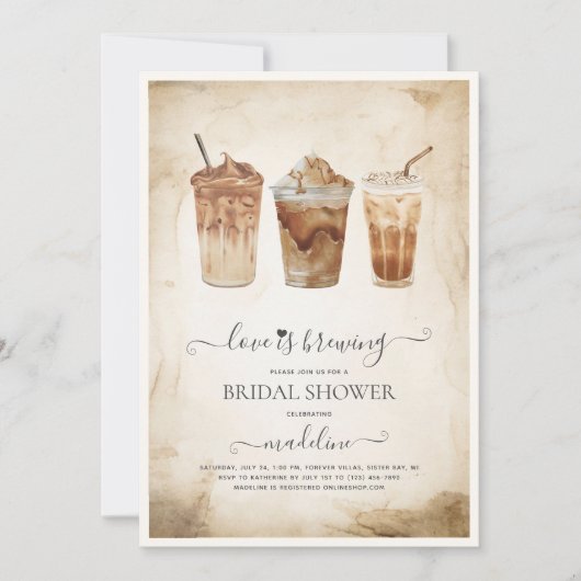 Liefde is het brouwen van koffie Vrijgezellenfeest Kaart (Voorkant)