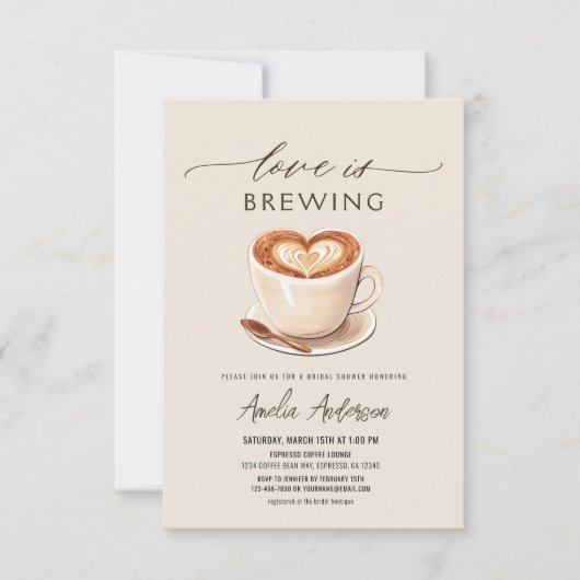 Liefde is het brouwen van koffie Vrijgezellenfeest Kaart (Voorkant)