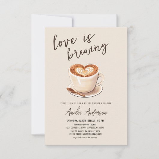 Liefde is het brouwen van koffie Vrijgezellenfeest Kaart (Voorkant)