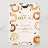 Liefde is het brouwen van koffie Vrijgezellenfeest Kaart (Voorkant / Achterkant)