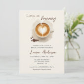 Liefde is het brouwen van koffie Vrijgezellenfeest Kaart (Staand voorkant)