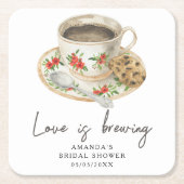 Liefde is het brouwen van koffie Vrijgezellenfeest Kartonnen Onderzetters (Voorkant)