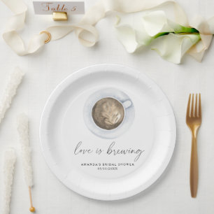 Liefde is het brouwen van koffie Vrijgezellenfeest Papieren Bordje