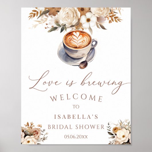 Liefde is het brouwen van koffie Vrijgezellenfeest Poster (Voorkant)