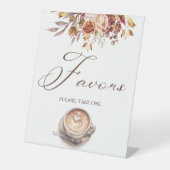 Liefde is het brouwen van koffie vrijgezellenfeest reclamebord met voetstuk (Voorkant)