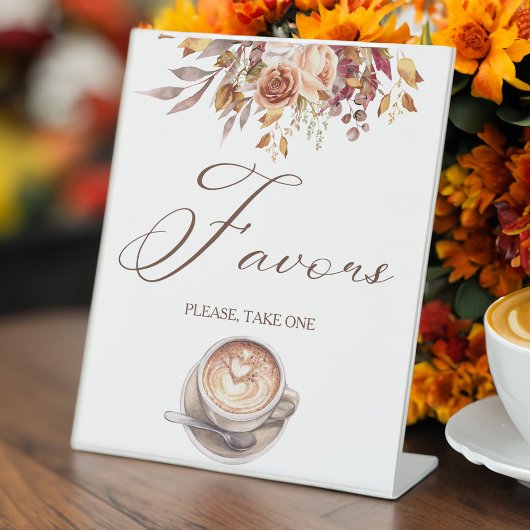 Liefde is het brouwen van koffie vrijgezellenfeest reclamebord met voetstuk