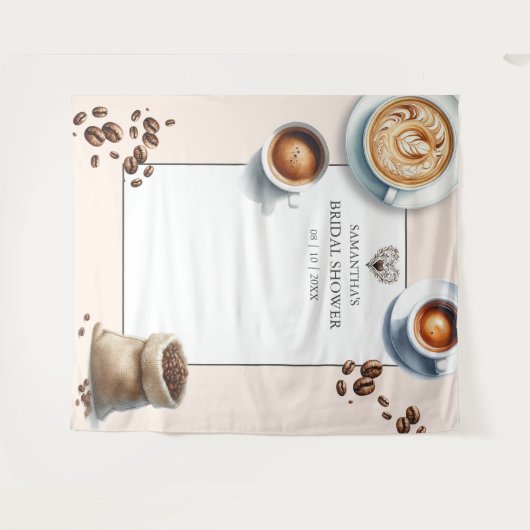 Liefde is het brouwen van koffie Vrijgezellenfeest Wandkleed (Voorkant (horizontaal))