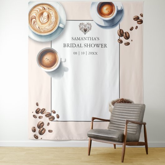 Liefde is het brouwen van koffie Vrijgezellenfeest Wandkleed (In situ)