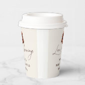 Liefde is het Brouwen van Koffiebonen Bruidsdouche Papieren Bekers (Rechts)