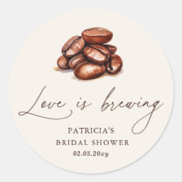Liefde is het Brouwen van Koffiebonen Bruidsmeisje Ronde Sticker