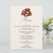 Liefde is het brouwen van koffiebonen feest menu (Staand voorkant)