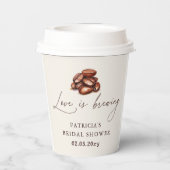 Liefde is het brouwen van koffiebonen Vrijgezellen Papieren Bekers (Achterkant)