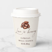 Liefde is het brouwen van koffiebonen Vrijgezellen Papieren Bekers (Voorkant)