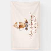 Liefde is het brouwen van koffiebonen Vrijgezellen Spandoek (Verticaal)