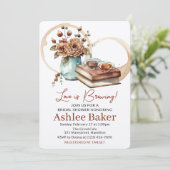 Liefde is het brouwen van koffiekopje en boeken Vr Kaart (Staand voorkant)