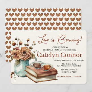 Liefde is het brouwen van koffiekopje en boeken Vr Kaart