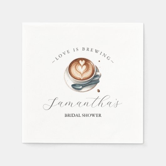 Liefde is het brouwen van Latte Vrijgezellenfeest Servet (Voorkant)