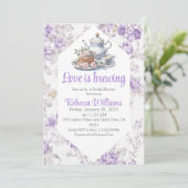 Liefde is het Brouwen van Lavendel Tea Floral Vrij Kaart (Staand voorkant)