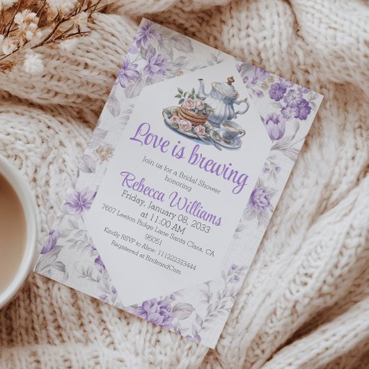 Liefde is het Brouwen van Lavendel Tea Floral Vrij Kaart