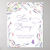 Liefde is het brouwen van lavendelvlinders poster (Voorkant)