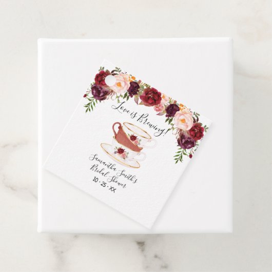 Liefde is het brouwen van marsala tea vrijgezellen bedankjes labels (In situ)