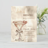 Liefde is het brouwen van Martini Hart Glitter Dru Kaart (Staand voorkant)