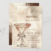 Liefde is het brouwen van Martini Heart Glitter Dr Kaart (Voorkant / Achterkant)