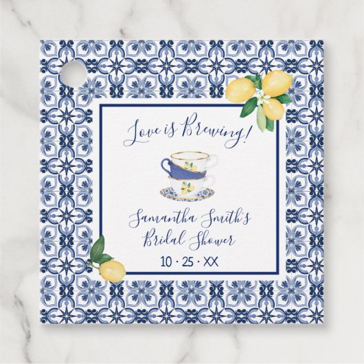 Liefde is het brouwen van mediterrane thee Vrijgez Bedankjes Labels (Voorkant)