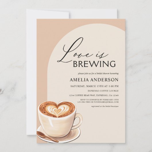 Liefde is het brouwen van Modern Arch Coffee Vrijg Kaart (Voorkant)