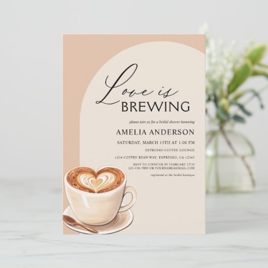 Liefde is het brouwen van Modern Arch Coffee Vrijg Kaart (Staand voorkant)